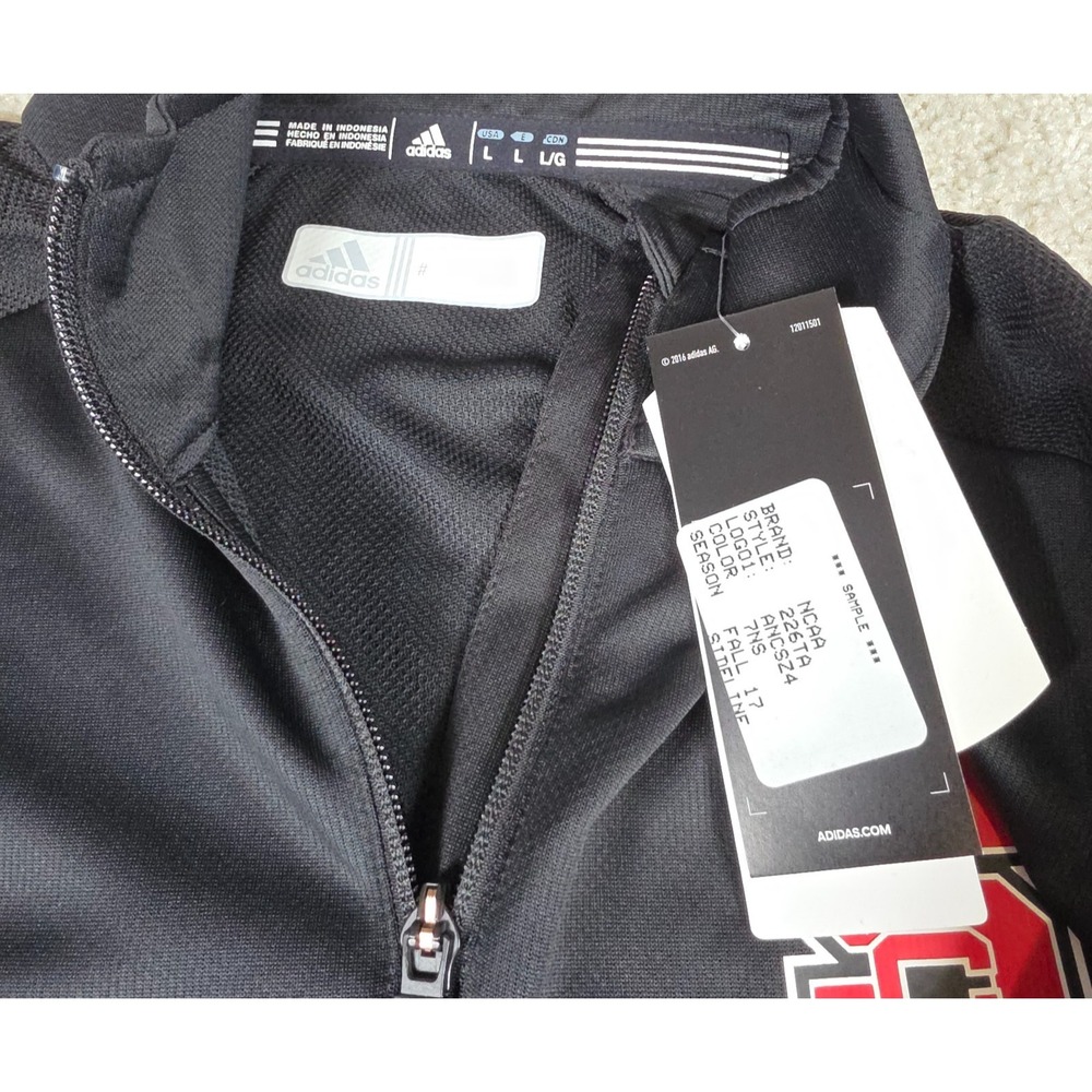 Adidas NC State Wolfpack Pullover Mens Large Black Climalite Quarter-Zip NCAA - Picture 2 of 7